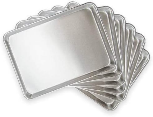 TrueCraftware- Quarter Size Aluminum Sheet Pan 9-1/2" x 13" Baking Sheets 18 Gauge Set of 6-Oven Safe Baking Pan Baking Tray Cookie Sheet Baking Sheet for Oven Perfect for Baking Roasting and More by Unknown