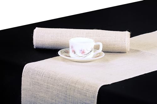 MDS® Pack of 12 Natural Burlap Table Runner, 12 x 72 Inch, Jute Rustic Farmhouse Boho Table Decor for Wedding Reception, Dining Table, Bridal Shower, Baby Shower & Party Decorations - Beige - Image 6