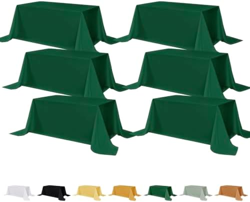 Fitable 6 Pack Tablecloths for Rectangle Table, 90 x 156 Inch, Hunter Green by Fitable