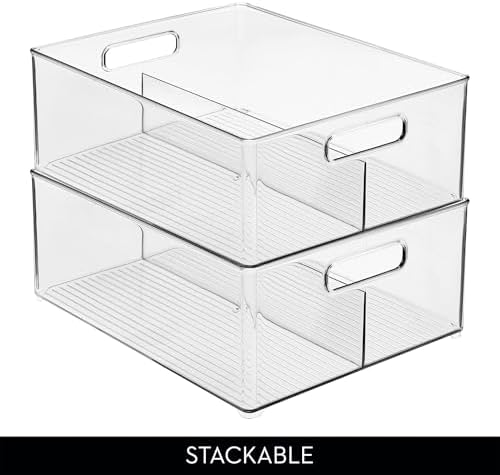 iDesign Divided Pantry Bin, Clear - Image 4