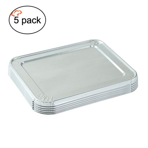 Tiger Chef Top Quality 5-Pack 9 x 13 inch Aluminum Foil Lids Disposable - Image 3