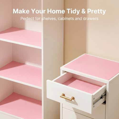 Coavas Shelf and Cabinet Liner, Easy Cut Protective (Pink, 12 in x 20 ft) - Image 3
