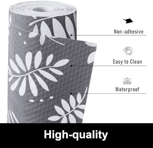 Cooyes Shelf Liners for Kitchen Cabinets Waterproof & Oil-Proof Kitchen Cupboard Mats Non-Slip Drawer Mats EVA Material Non Adhesive Fridge Liner for Shelves（11.8" W x 236" L） - Image 5