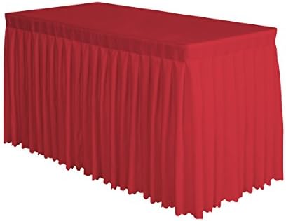 Surmente 14ft Red Table Skirt for 6-8 Foot Rectangle Tables by Surmente