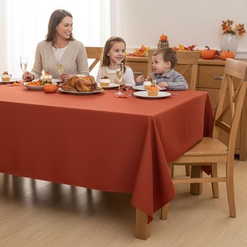Fitable 8 Pack Rust Tablecloths 60x102 Inch for 6 Ft Rectangle Tables - Image 2