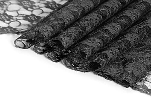 MDS Pack of 15 Wedding 12 x 108 inches Lace Table Runner for Wedding, Decorations for Birthday Parties, Banquets, Graduations, Engagements, and Runners fit Rectangle, Round Table- Black - Image 5