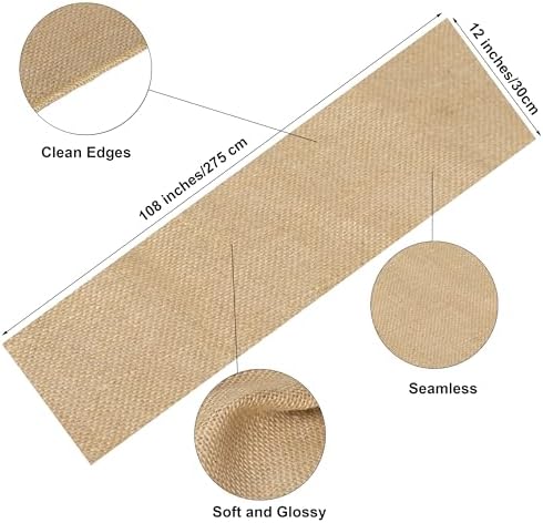 2 Pack Natural Burlap Table Runners (12 x 108 Inch) | Rustic Jute Table Runners for Wedding, Farmhouse, Thanksgiving, Coffee Table Decor Cover, Fall Décor & Parties - Image 2