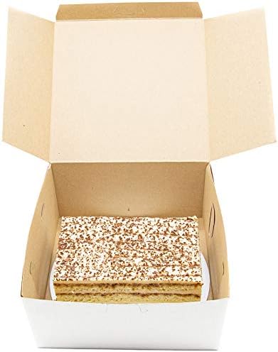 Made in USA 10" X 10" X 5" Recycled White Kraft Cake Box & 10" Round Cake Boards (Pack of 10 – Front Loading) - Image 6
