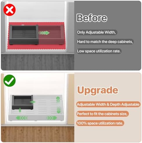 2 Pack Pull Out Cabinet Organizer, Width 12"-19" Depth 17"-23", Black - Image 3