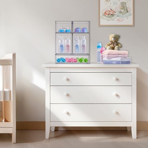 Sorbus Stackable Storage Drawers, Clear Acrylic Pull-Out Organizer (2 Pack) - Image 2