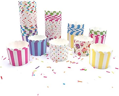 100pcs Random Colorful Premium Greaseproof Cupcake Paper Liners No Muffin Pan Needed Cupcakes Papers (Pack of 3) - Image 2