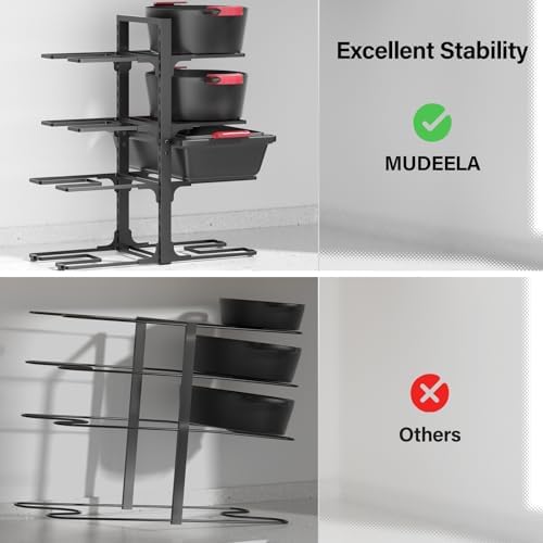 MUDEELA 8-Tier Heavy-duty pan organizers inside cabinet, 20.8" H Black - Image 4
