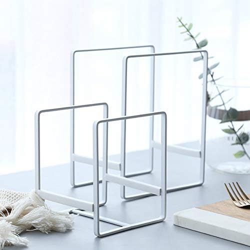 2PCS Plate Holders Organizer, Metal Dish Storage Dying Display Rack for Cabinet, Counter and Cupboard - White - Image 3