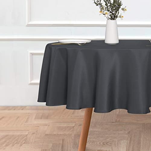 sancua Round Tablecloth, 80 Inch, Grey - Image 2