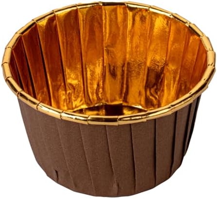 Panificio 3.5 Ounce Baking Cups, 500 Greaseproof Foil Cups - Lids Sold Separately, Oven-Ready, Brown Foil Paper Muffin Liners, Microwavable, Disposable - Restaurantware - Image 6