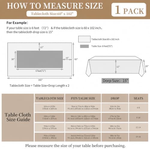 Black Tablecloths for Rectangle Tables,60 x 102 Inch - Image 2