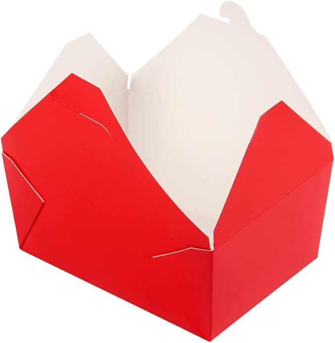 Restaurantware Bio Tek 98 Ounce Take Out Boxes 200 To Go Lunch Boxes - Tab-Lock Closure Heat-Tolerant Red Paper Disposable Lunch Boxes Greaseproof For Hot And Cold Foods - Image 16