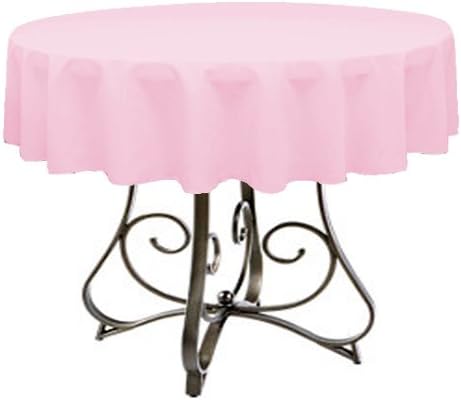 Round 72-Inch Polyester Tablecloth - Available in Over 45 Colors, Ideal for Restaurants and Versatile Event Overlays Choose from Classic White, Elegant Black, and More! (Pink) by KS+Linens