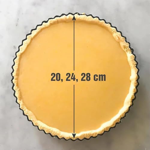 Set of 3 Deep Dish Pie Pan with Removable Bottom - Fluted Carbon Steel Tart Pan for Quiche Lorraine & Pies - Crispy Crust Baking Dish for Home Bakers - 7.87, 9.44 and 11 inches - Image 3