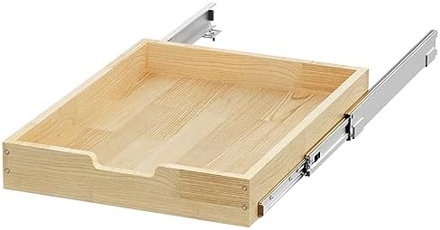 Sikarou Wood Pull Out Cabinet Organizer 17" W x 21" D, Heavy-Duty Sliding Drawers for Inside Cabinets Storage and Organization for Kitchen, Pantry, Bathroom - Image 3