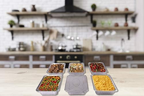 Diplastible Disposable Aluminum Pans with Lids | 100 pack 1-Dinner Portion Pan Oblong Cookware Pans Best Use for Baking, Meal Preparations, Cooking, Roasting, Grilling, Toasting | With Foil Lids - Image 5