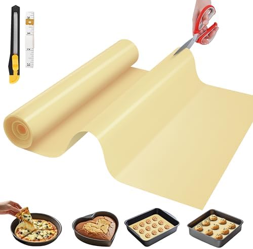 GTJ Silicone Baking Mat Roll, Reusable Baking Sheet Liners, 12 in x 6 ft | Free Cut to Size, Food-Grade, Non-Stick, Non-Slip, For Dough, Pastry, Air Fryer, Freeze Dryer, Oven Pan, Kitchen Counter by GTJ