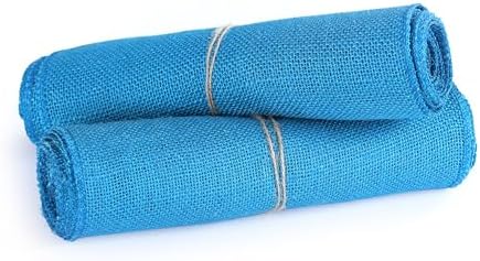 MDS® Pack of 10 Natural Burlap Table Runner, 12 x 72 Inch, Jute Rustic Farmhouse Boho Table Decor for Wedding Reception, Dining Table, Bridal Shower, Baby Shower & Party Decorations - Teal - Image 5