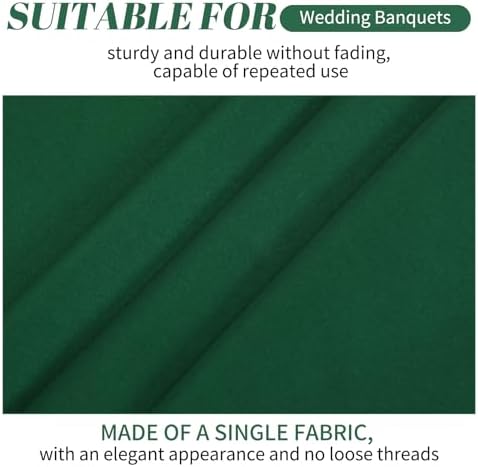 10 Pack Hunter Green Round Tablecloths,90 Inch Polyester Table Cloth - Image 5