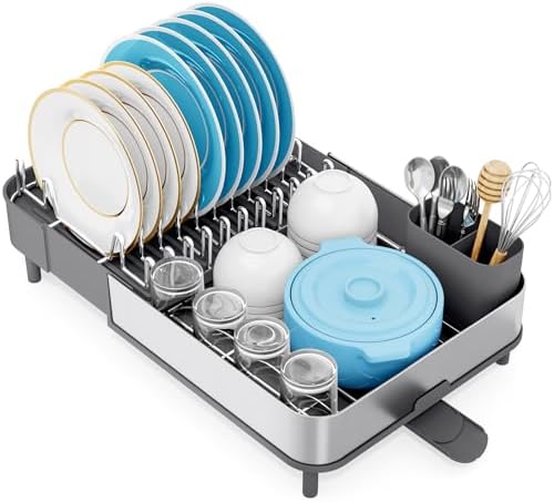 Urackify Stainless Steel Dish Drying Rack for Kitchen Counter,Grey by Urackify
