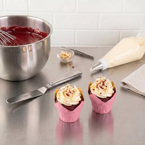 Restaurantware Cupcake Liners 500 Pack of 3.9 oz Tulip Foil Baking Paper Muffin Cases Greaseproof Baking Cups Oven Safe Pink - Image 3