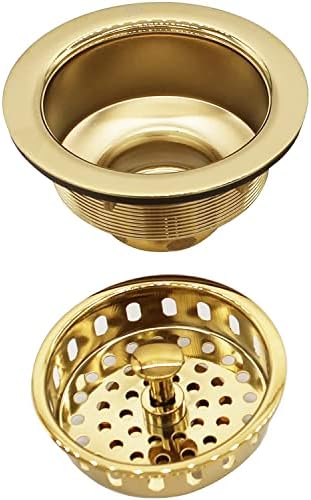 Westbrass A214-01 3-1/2" Post Style Large Kitchen Sink Basket Strainer, Polished Brass - Image 7