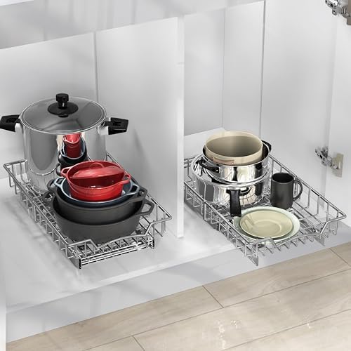 Simple Houseware Under Cabinet Pull Out Sliding Shelf Drawer, 18Dx11W - Image 4