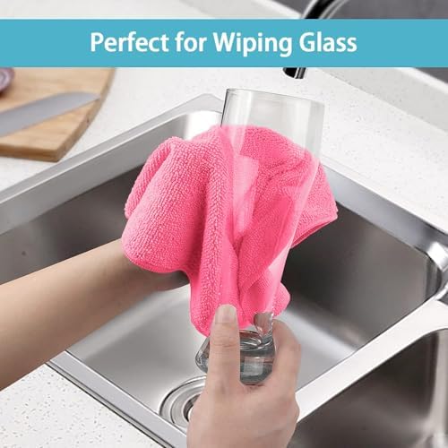 HOMEXCEL 8PK Microfiber Cleaning Cloth, Cleaning Rags for Home, 11.5x11.5in - Image 5