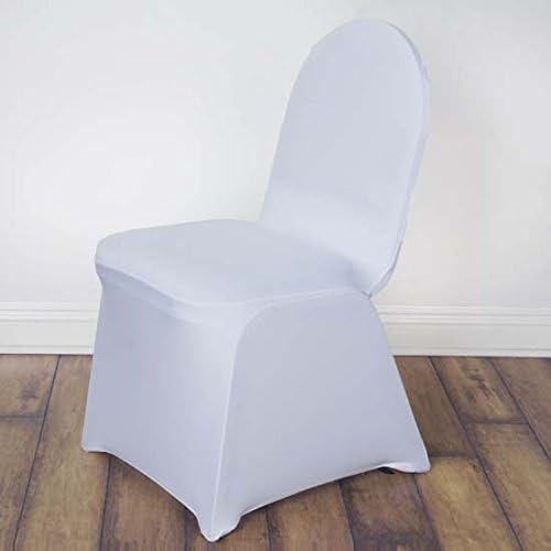 Tableclothsfactory 20 PCS White Stretchy Spandex Fitted Banquet Chair Cover Dinning Event Slipcover for Wedding Party Banquet Catering by TABLECLOTHSFACTORY