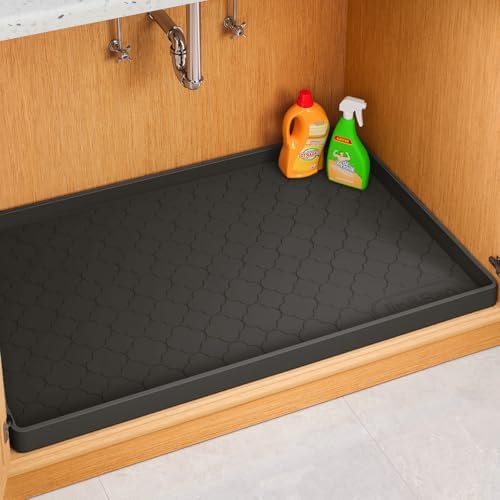 Jin&Bao Under Sink Mat 34" x 22" Waterproof Silicone Cabinet Kitchen Liner by Jin%26Bao