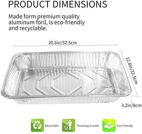 21"x13" Full Size Aluminum Foil Pans （20 Pack ） Heavy Duty - Image 2