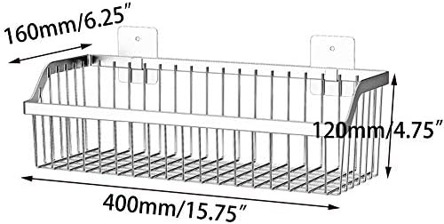 4 Set Hanging Wall Mount Storage Baskets, Multiuse Sturdy SUS304 Stainless Steel Organizing Baskets for Home Kitchen, Bathroom, Pantry Utility, Laundry Organizer,L15.75Inch, D 6.3Inch, H 4.75Inch - Image 2