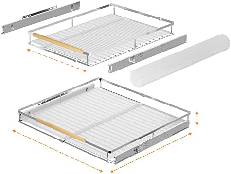 SANNO Pull Out Cabinet Organizer, Cabinet Slide Out Shelf, Pots Pans Organizers Shelves with Sliding for Cupboard Pantry Under Sink Closet, Expandable Width 17.1to 27" W x 22.5" D - Image 6