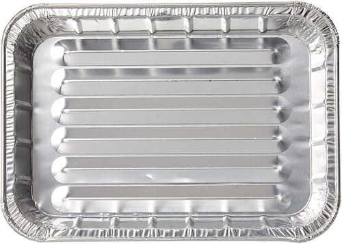 DCS Deals Pack of 20- Disposable Aluminum Broiler Pans – Good for BBQ, Grill Trays – Multi-Pack of Durable Aluminum Sheet Pans – Ribbed Bottom Surface - (Pack Of 20 Mini Broiler Pan) - Image 2