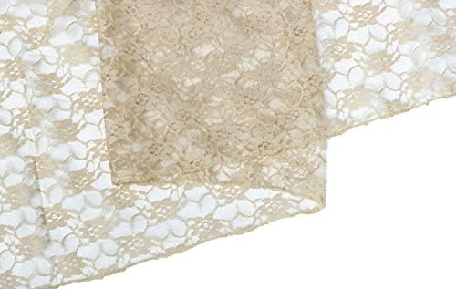 MDS Pack of 5 Wedding 12 x 108 inches Lace Table Runner for Wedding, Decorations for Birthday Parties, Banquets, Graduations, Engagements, and Runners fit Rectangle, Round Table- Champagne Gold - Image 4