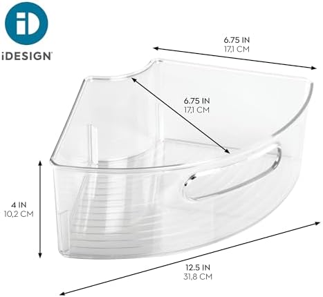 iDesign Plastic Lazy Susan Cabinet Storage Bin, 1/4 Wedge Container for Kitchen, Pantry, Counter, BPA-Free, 12.5 in x 6.75in x 4in Set of 4, Clear - Image 4