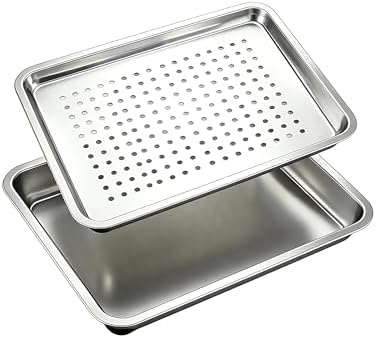 17.5" Half Sheet Baking Pan & Crisping Tray, 18/8 Stainless Steel by ONNESOL