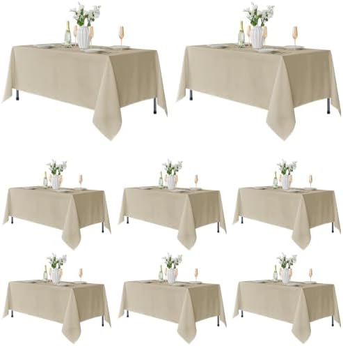 Fitable 8 Pack Nature Tablecloths 60x102 Inch for 6 Ft Rectangle Tables by Fitable