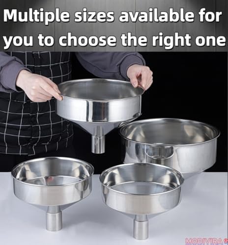 Large Kitchen Funnel Mouth Food Grade Metal Stainless Steel Mouth Maximum 15-inch Wide Factory and Home use Juice Milk Beer Oil, Soybean Milk & More (Top 7.87" Bottom 1.65") - Image 5