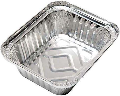 Tiger Chef Oblong Aluminum Tin Foil 1 Pound Pans Dimensions: 5.56" X 4.56" X 1.63" Disposable Freezer to Oven Safe Containers for Takeout, Baking, Cooking, Storing and Freezing - 50 Pack - Image 2