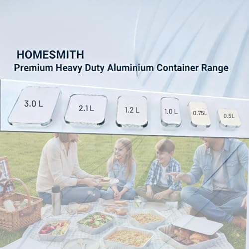 10 Pack Aluminium Foil Trays with Lids Containers Strong and Large Tin Foil Food Take Away Container Disposable Food Take Out Box with Lid|3 Litre | - Image 5
