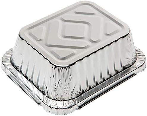 Tiger Chef Oblong Aluminum Tin Foil 1 Pound Pans Dimensions: 5.56" X 4.56" X 1.63" Disposable Freezer to Oven Safe Containers for Takeout, Baking, Cooking, Storing and Freezing - 50 Pack - Image 3