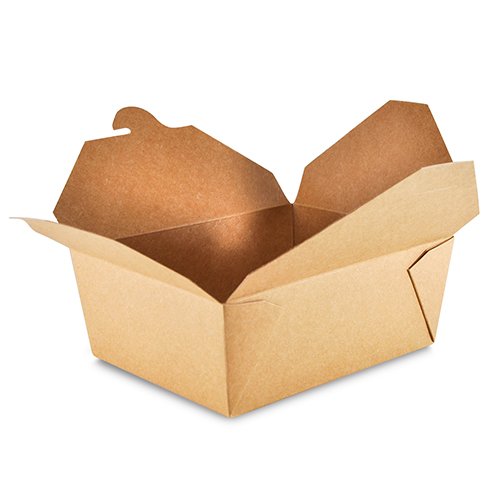 AmerCare Royal #8 Kraft Folded Takeout Box, 6 Inch x 4-3/4 Inch x 2.5 Inch, Package of 300 - Image 2