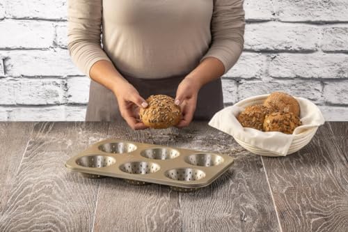 Zenker 6 Bread Trays, Perforated Baking Mould for Crispy Rolls, Non-Stick Coating Prevents Sticking, Heat Resistant up to +230°C, 34 x 22 x 3 cm - Image 2