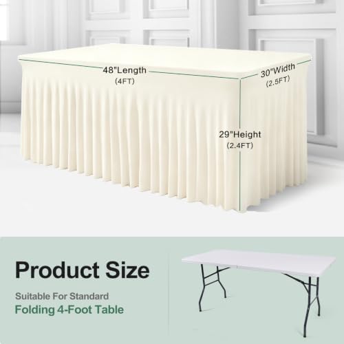 BDDC One-Piece Spandex Table Cloth Skirt for 4FT Rectangle Tables - Image 3